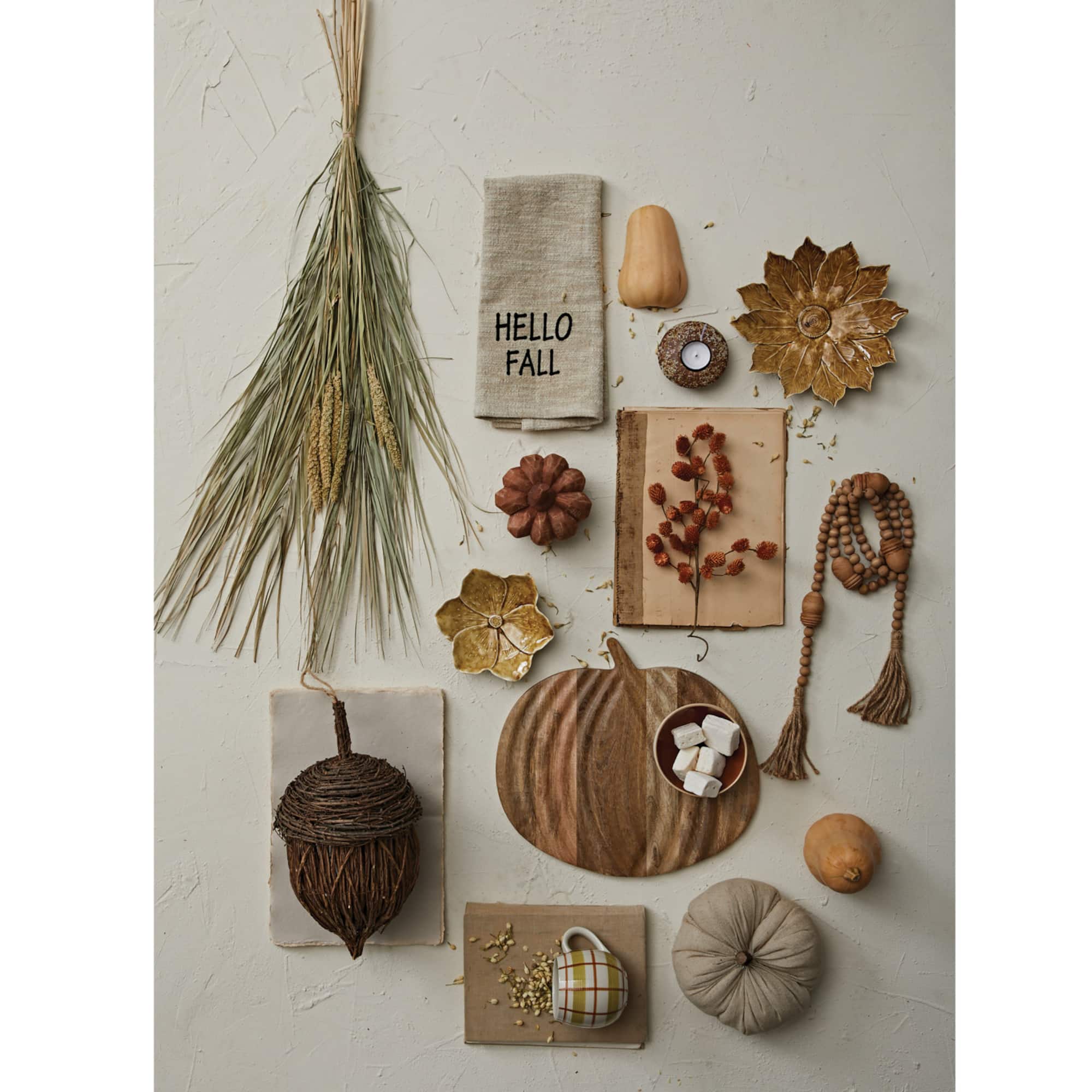 Hello Honey® 15" Natural Pumpkin Mango Wood Cutting Board